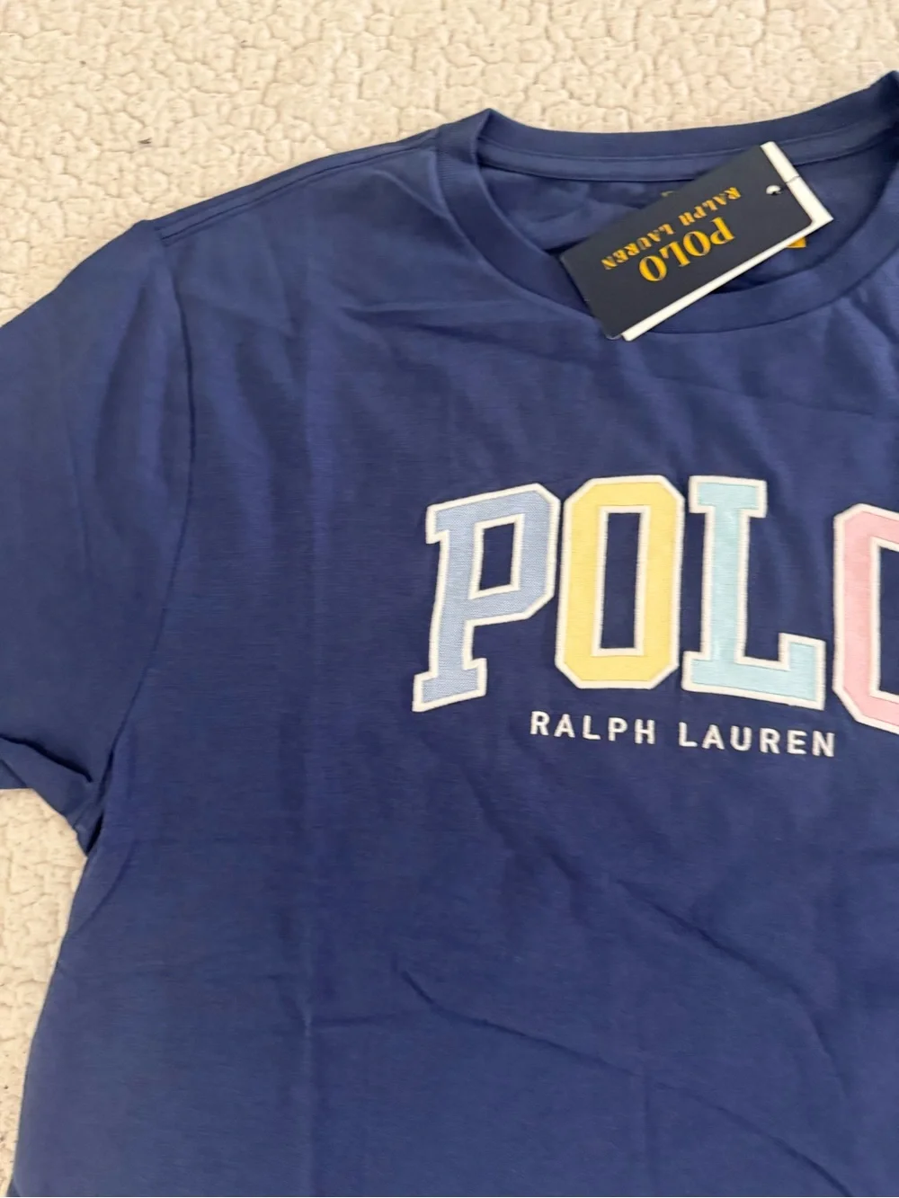New boys Sz XL 18-20 Polo Ralph Lauren Navy Short Sleeve Shirt